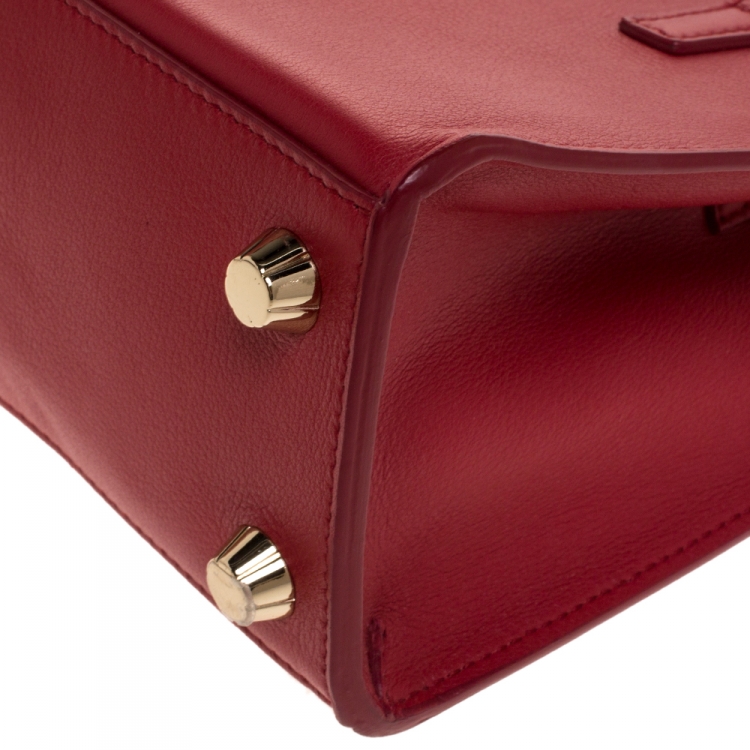مملوكة مسبقًا Salvatore Ferragamo Red Leather Mini Foulard Tote