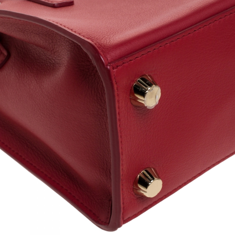 مملوكة مسبقًا Salvatore Ferragamo Red Leather Mini Foulard Tote