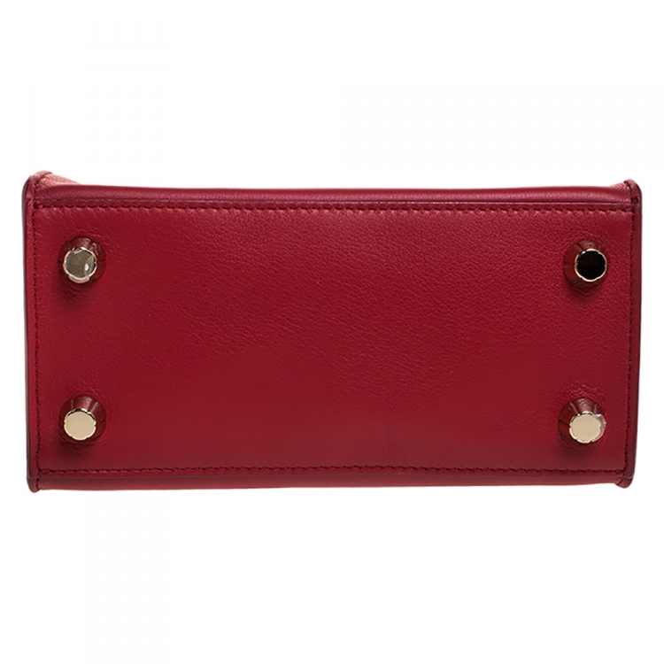 مملوكة مسبقًا Salvatore Ferragamo Red Leather Mini Foulard Tote