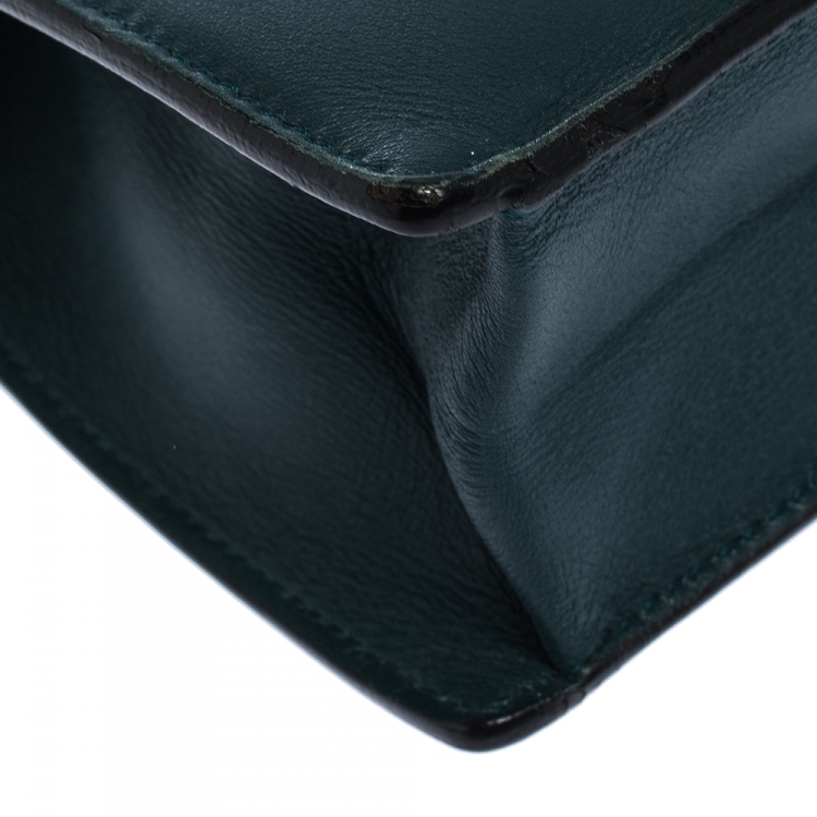 Pre Owned Salvatore Ferragamo Dark Green Leather Marisol Crossbody Bag