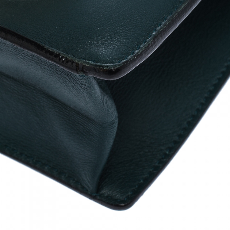Pre Owned Salvatore Ferragamo Dark Green Leather Marisol Crossbody Bag