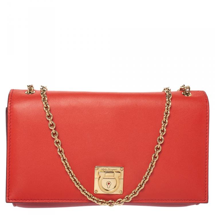 Salvatore ferragamo sale red crossbody bag