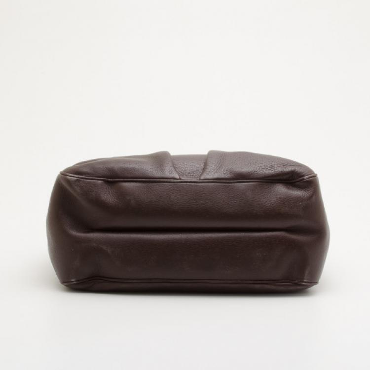 Pre Owned Salvatore Ferragamo Leather Flap Front Top Handle Bag