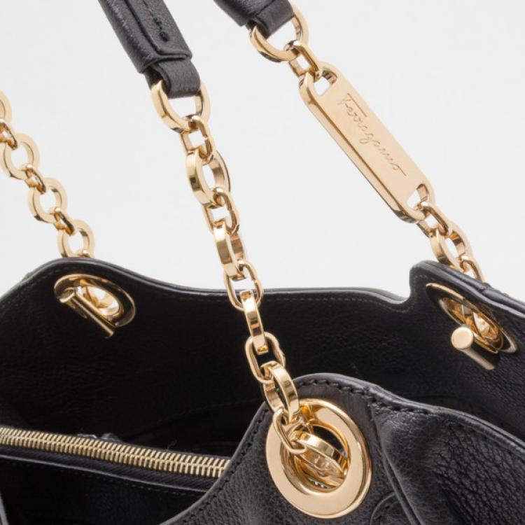 Pre Owned  Salvatore Ferragamo Black Betulla Leather Tote