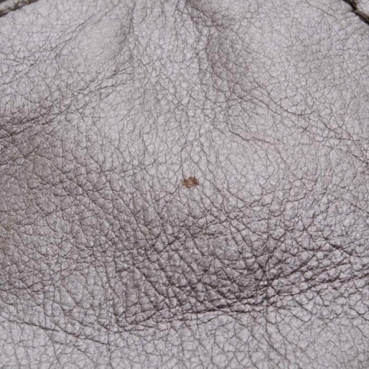 Pre Owned Salvatore Ferragamo Metallic Silver Banshee Tote 