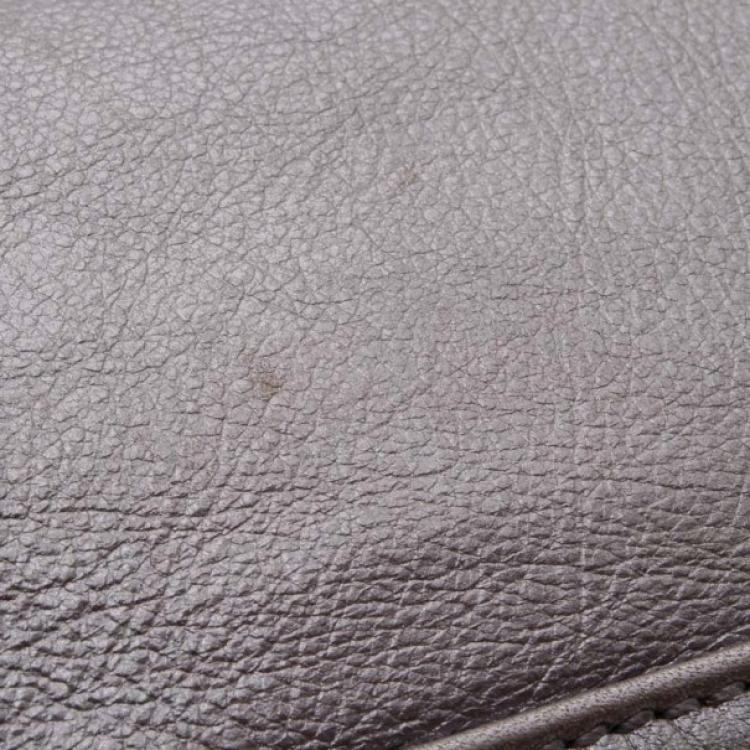 Pre Owned Salvatore Ferragamo Metallic Silver Banshee Tote 