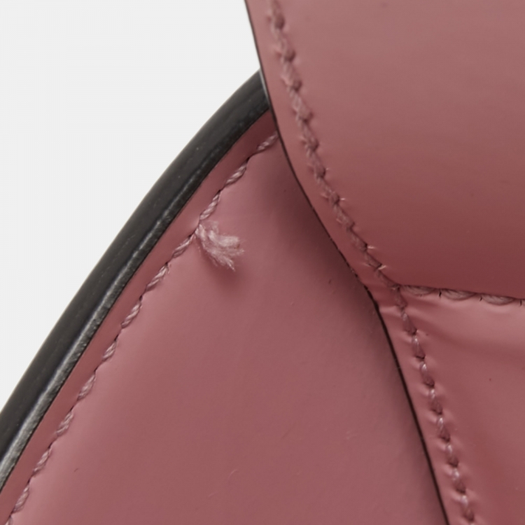 Pre Owned Salvatore Ferragamo Light Pink Leather Trifolio Shoulder Bag