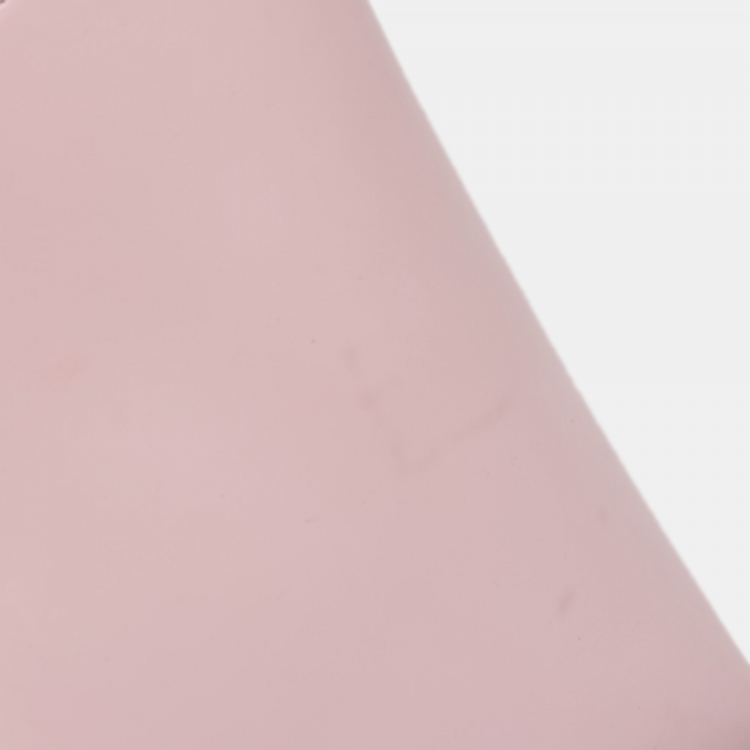 Pre Owned Salvatore Ferragamo Light Pink Leather Trifolio Shoulder Bag