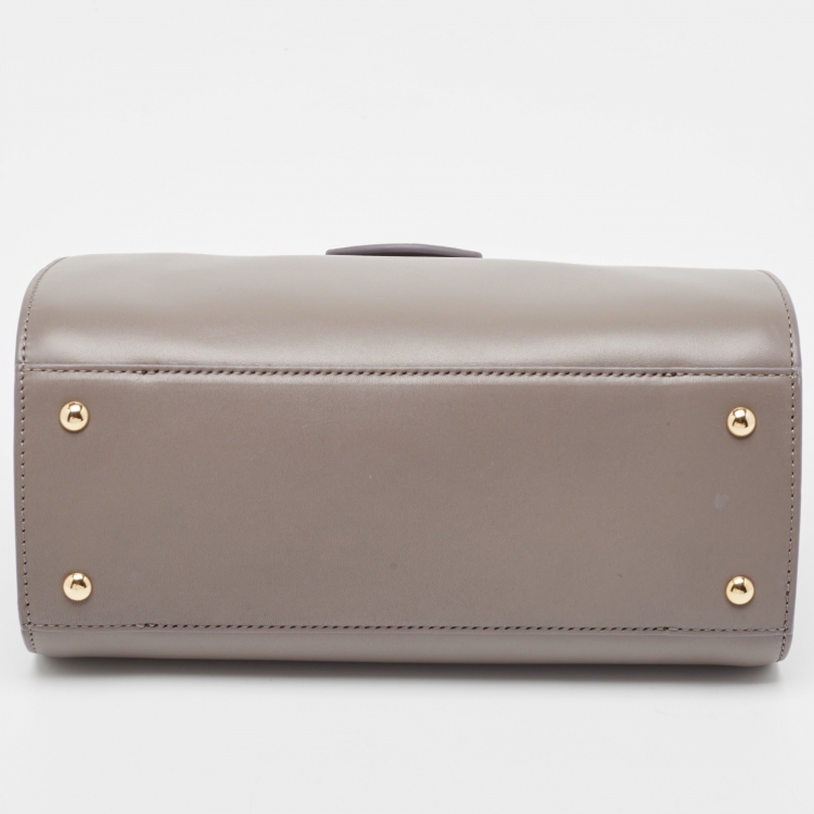 Pre Owned Salvatore Ferragamo Grey Leather Thalia Top Handle Bag