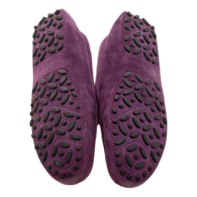 مملوكة مسبقًا Salvatore Ferragamo Purple Suede Saba Loafers Size 38