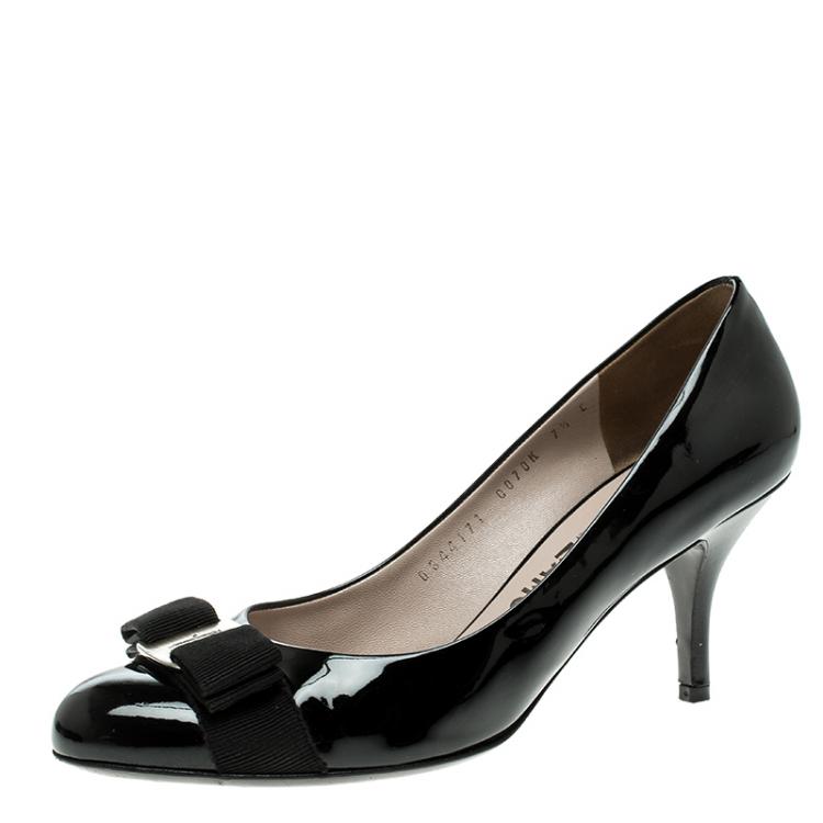 Salvatore Ferragamo CARLA 70 黒エナメル Amazon | [サルヴァトーレ フェラガモ] 靴 レディース ヴァラ