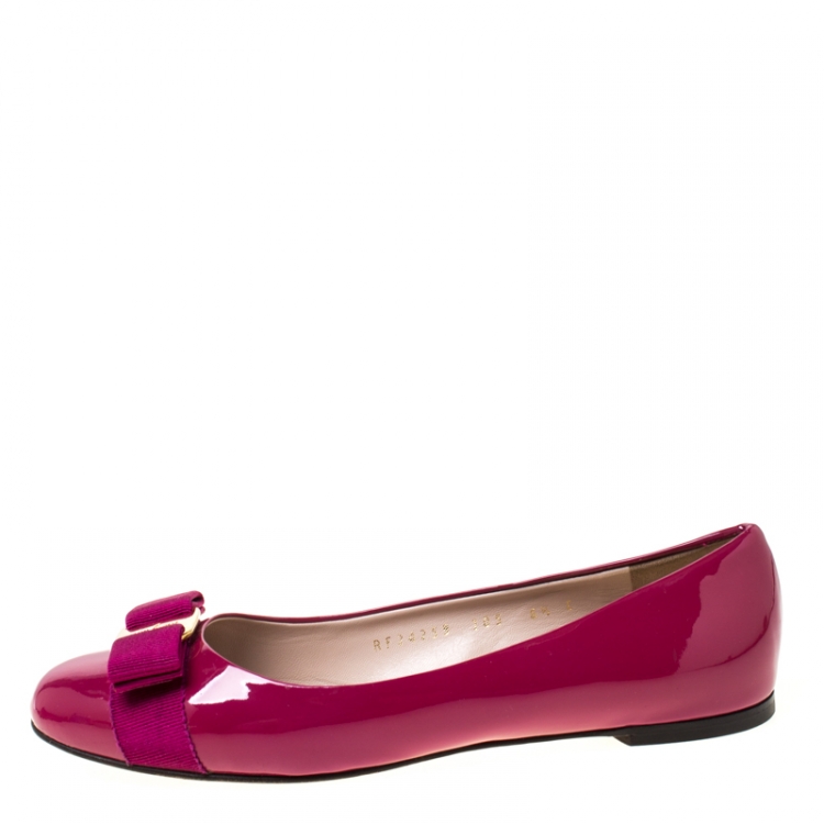 pink patent flats