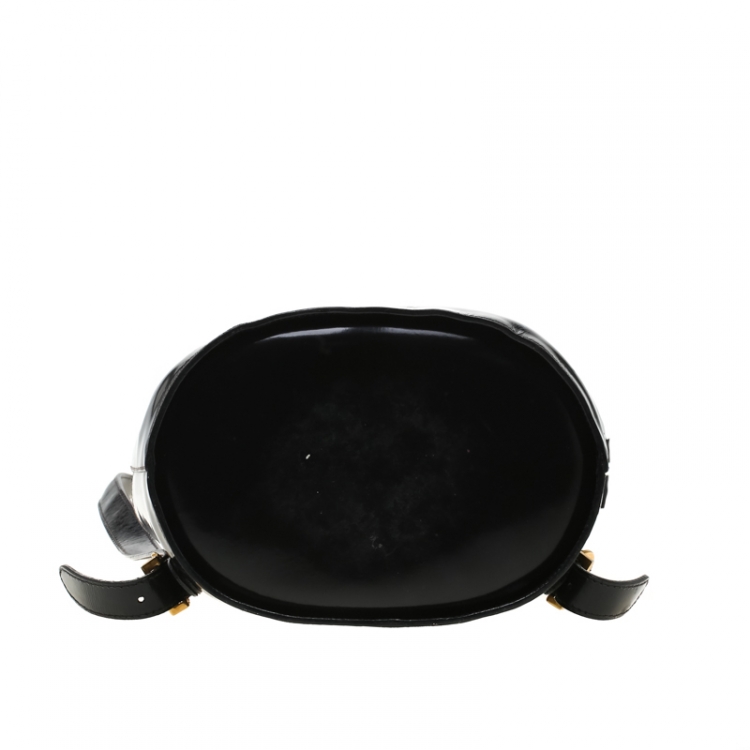 Pre Owned Salvatore Ferragamo Black Patent Leather Backpack