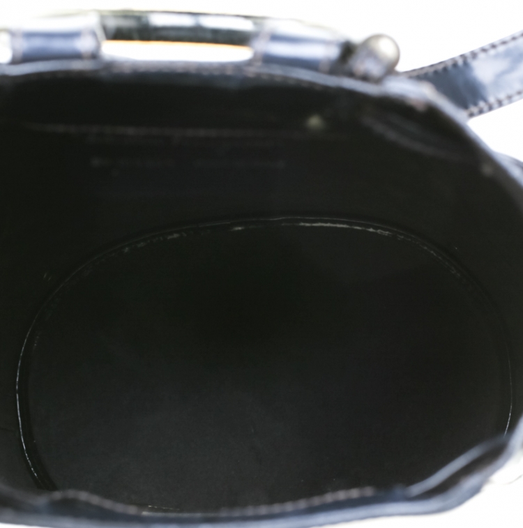 Pre Owned Salvatore Ferragamo Black Patent Leather Backpack
