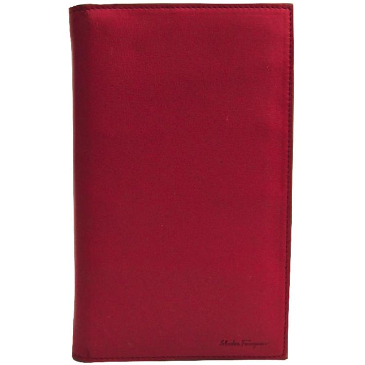 Pre Owned Salvatore Ferragamo Red Leather Planner Cover