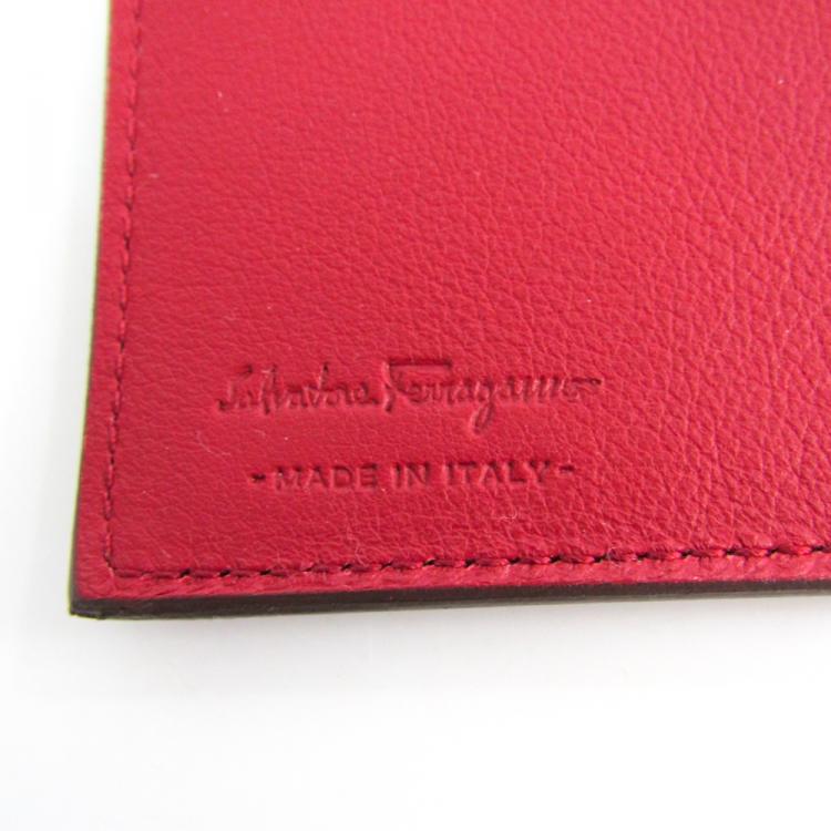 Pre Owned Salvatore Ferragamo Red Leather Planner Cover
