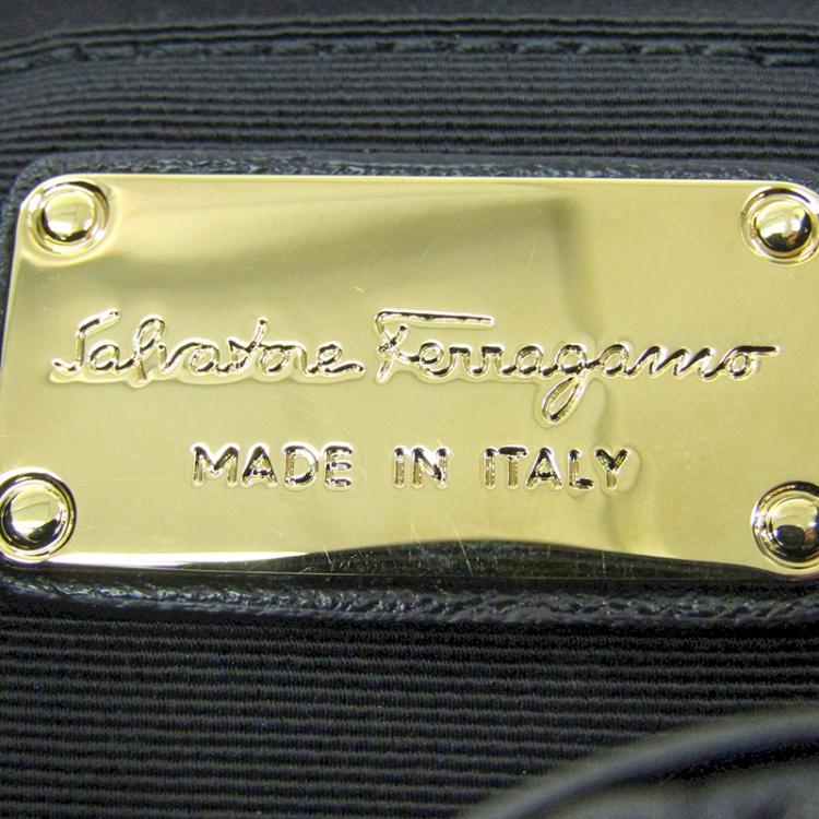 Pre Owned Salvatore Ferragamo Black Quilted Leather Vara Backpack