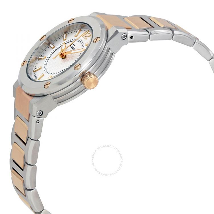 Pre Owned Salvatore Ferragamo Silver Stainless Steel F-80 Women's Wristwatch 33MM