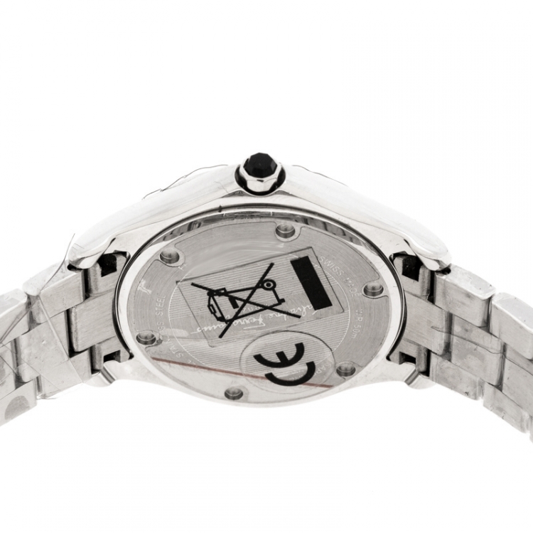 Pre Owned Salvatore Ferragamo Blue Stainless Steel FFV040016 Women's Wristwatch 33 mm