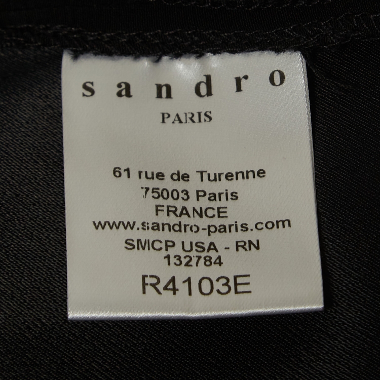 Pre Owned Sandro Black Crepe V Neck Sleeveless Midi Dress M