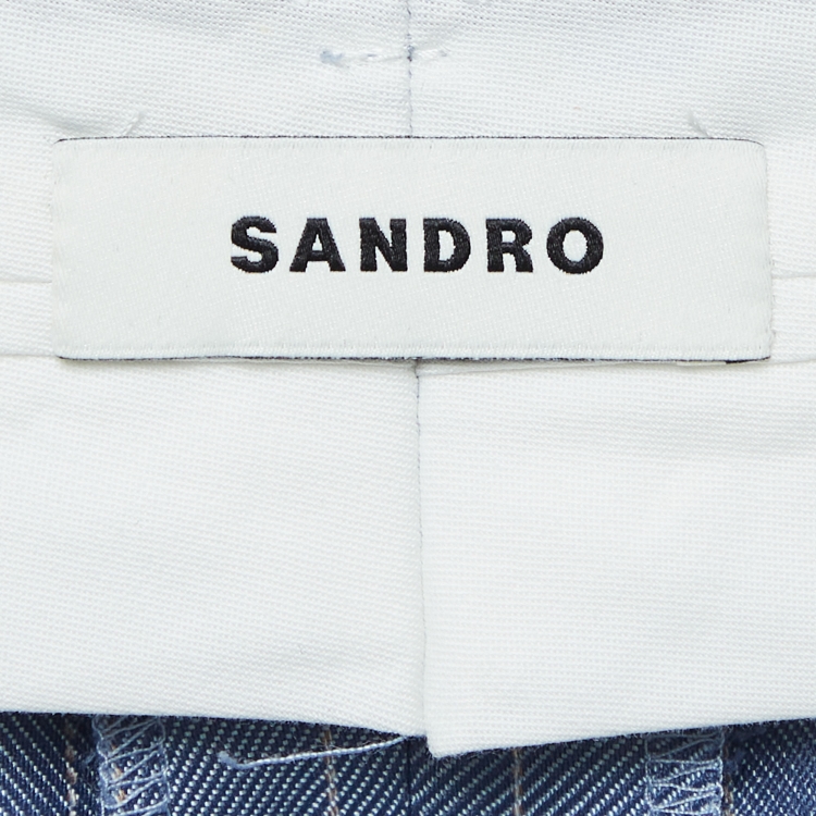 Pre Owned Sandro Blue Pinstripe Blazer and Shorts (XL/L)