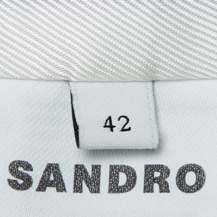 Pre Owned Sandro Blue Pinstripe Blazer and Shorts (XL/L)