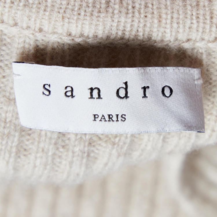 Pre Owned Sandro Beige Wool V-Neck Tank Top S