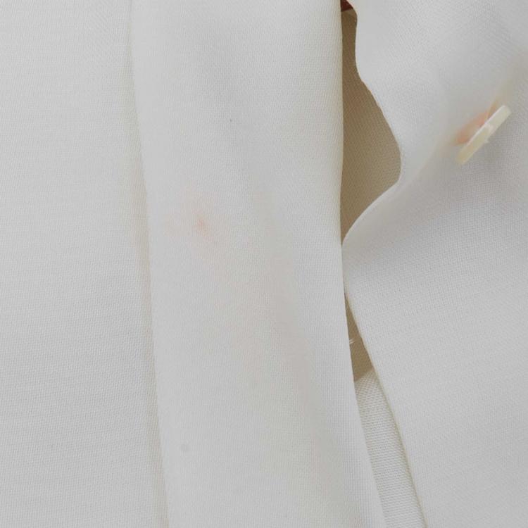 Pre Owned Sandro Off-White Satin Pleated Blouse S 