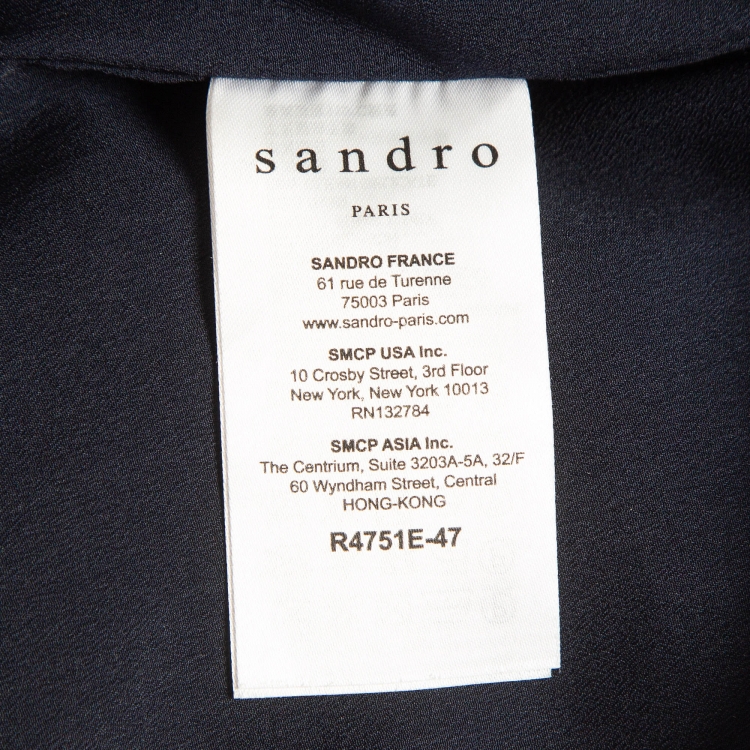 Pre Owned Sandro Blue Floral Lace Mini Dress M