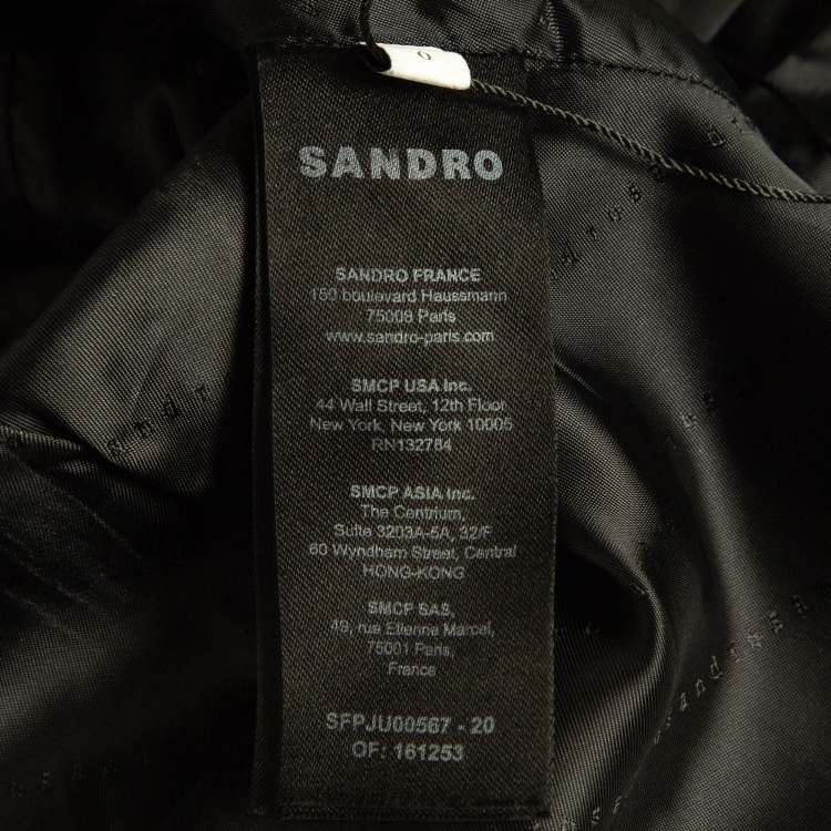 Pre Owned Sandro Black Leather Pleated Mini Skirt XS