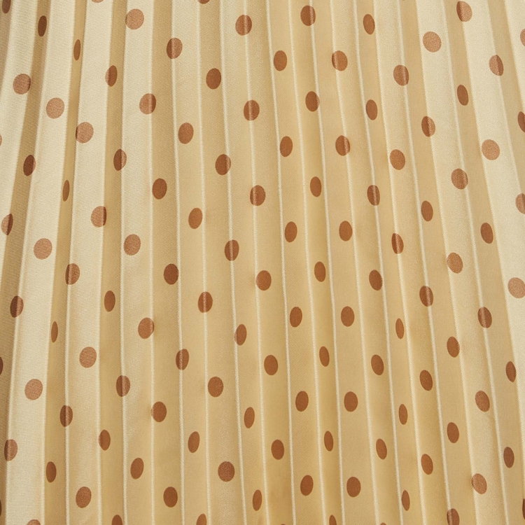 مملوكة مسبقًا Sandro Beige Polka Dot Asymmetric Plisse Midi Skirt S