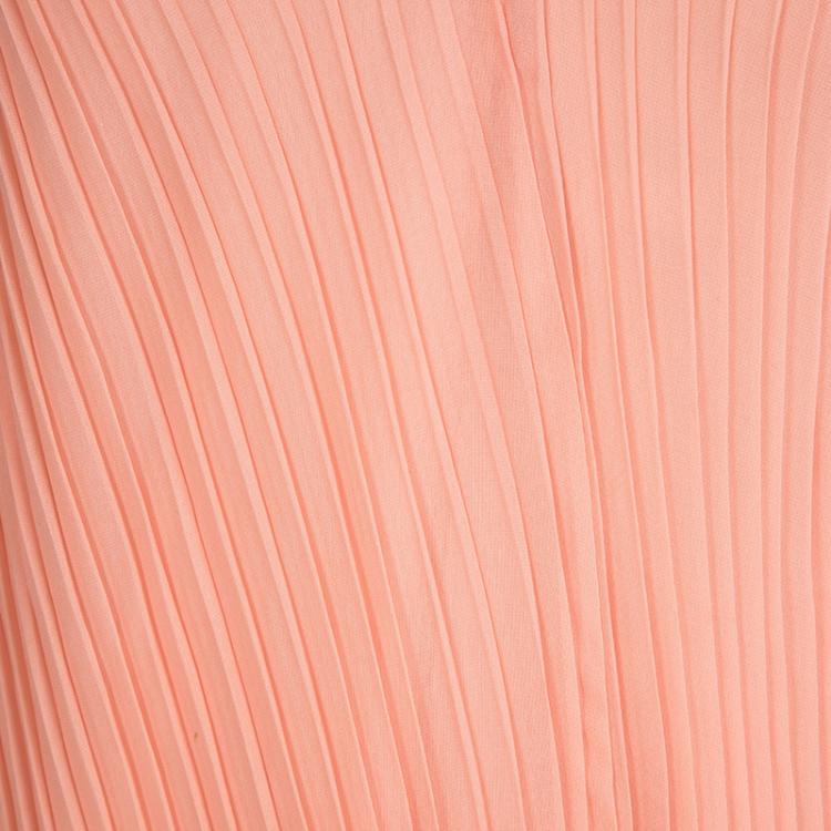 Pre Owned See by Chloe Orange Plisse Chiffon Ruffle Detail Sleeveless Maxi Dress M