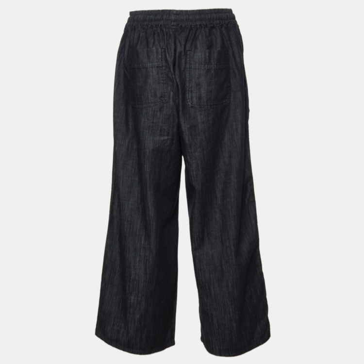 Pre Owned See by Chloe Black Denim Wide Leg Trousers M