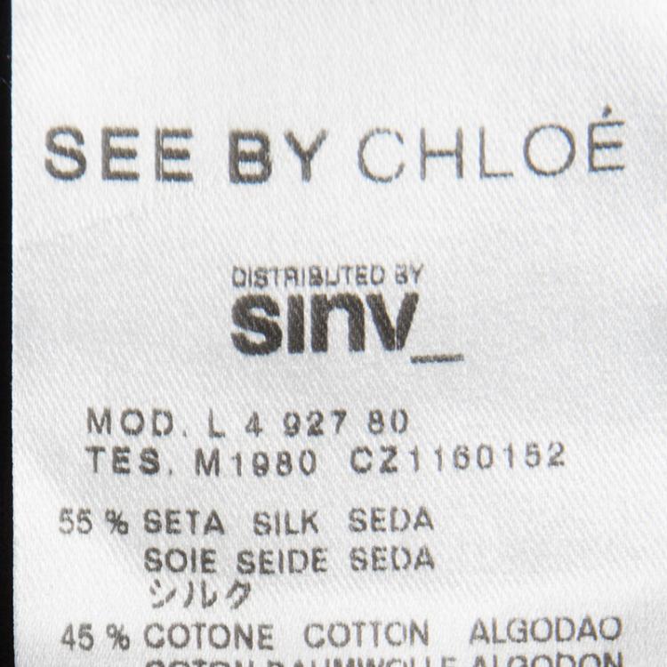 Pre Owned See By Chloe Black Cotton Silk Twist Front Detail Sleeveless Top M