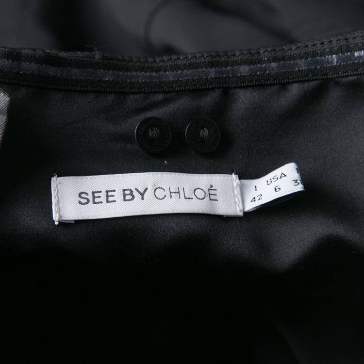 Pre Owned See By Chloe Black Twist Front Detail Strapless Dress M