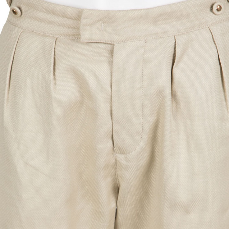 Pre Owned See by Chloe Beige Cotton Linen Tapered Pants M