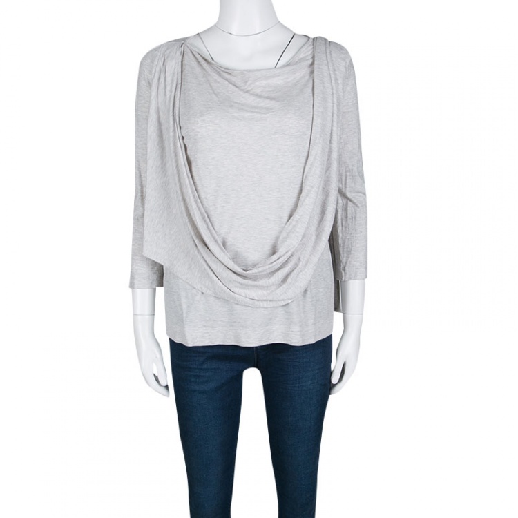 Pre Owned See By Chloe Grey Front Drape Detail Top M