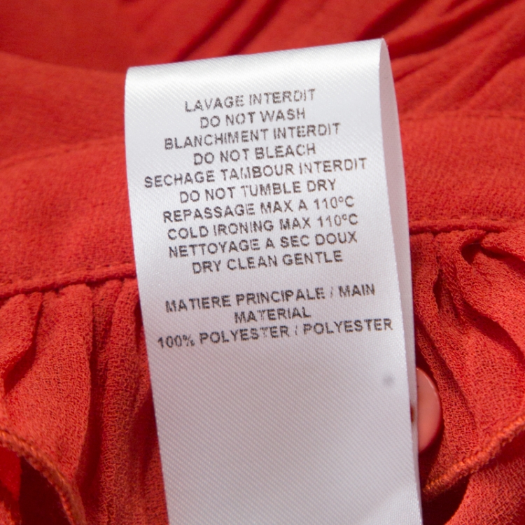 Pre Owned See By Chloe Earthy Red Ruffled Tiered Long Sleeve Dress M