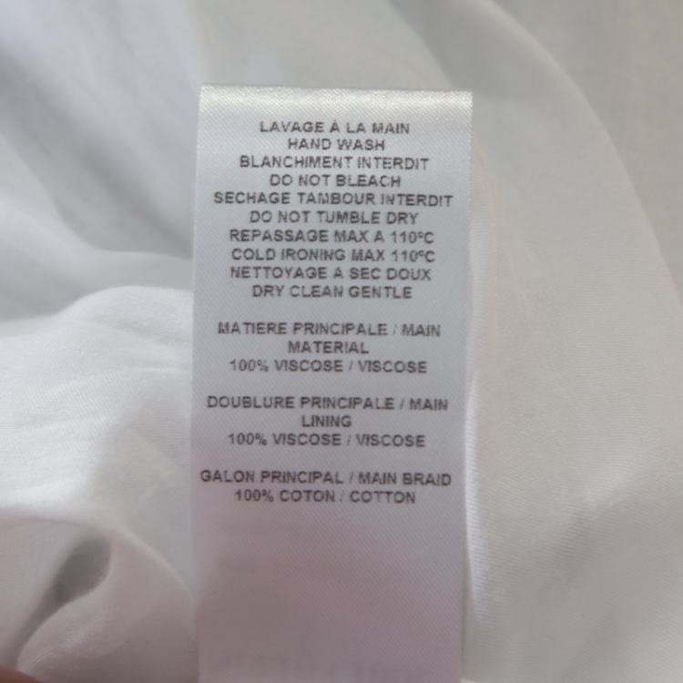Pre Owned See By Chloe White Powder Lace Trim  Long Sleeve Smocked Waist Dress L