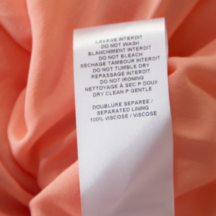 Pre Owned See by Chloe Evening Orange Crepe Georgette Floral Appliqué Ruffled Midi Dress M