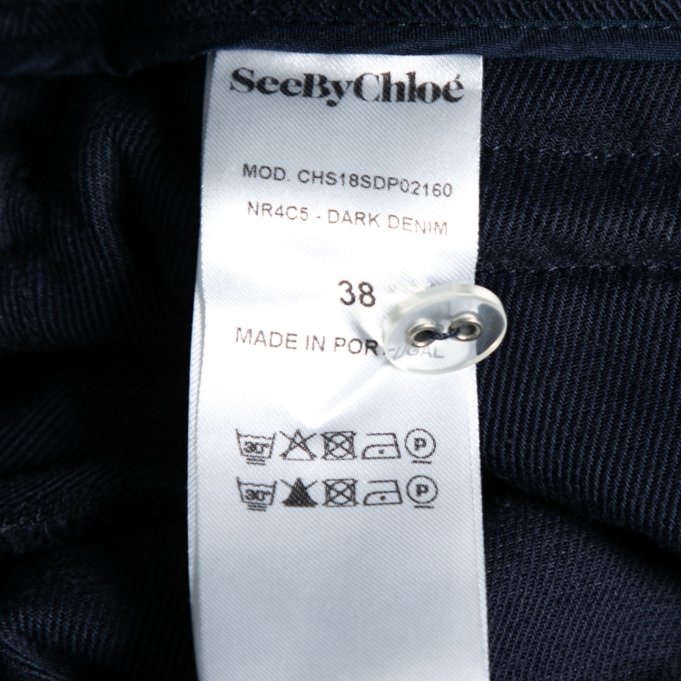 Pre Owned See by Chloe Navy Blue Straight Leg Cargo Pants M