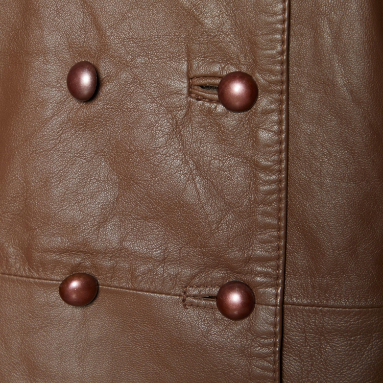 Pre Owned See by Chloe Brown Leather Sleeveless Mini Dress M