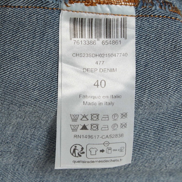 Pre Owned See by Chloe Blue Denim Buttoned Front Pleated Blouse M
