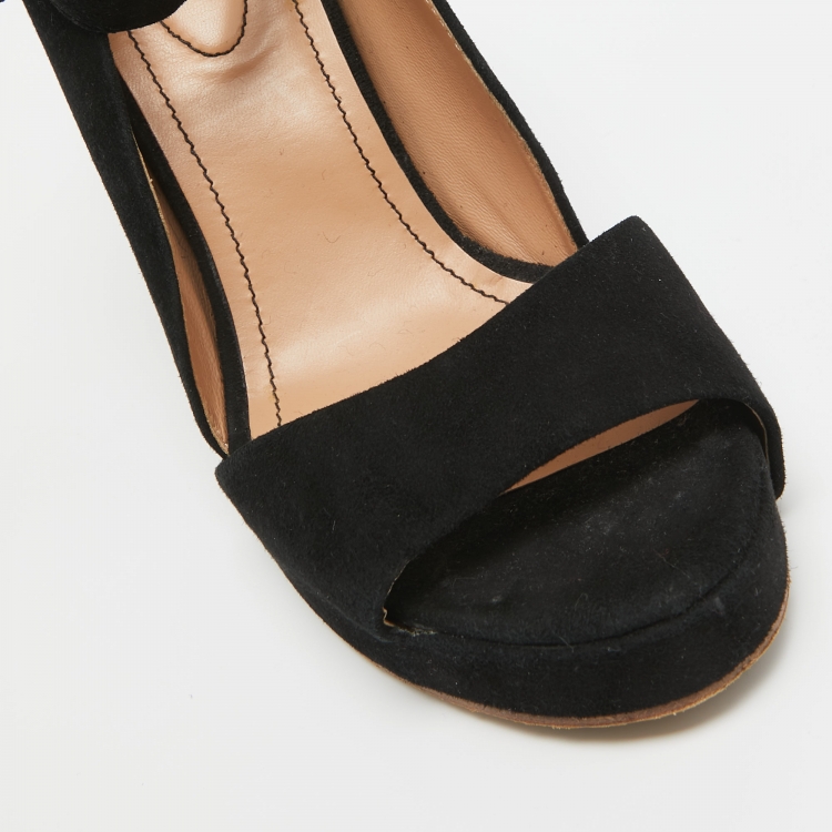 Pre Owned See by Chloé Black Suede Wedge Pumps Size 39
