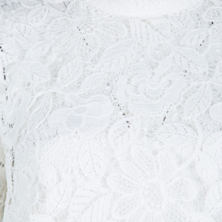 مملوكة مسبقًا Self Portrait White Cape Detail Guipure Lace Marcela Wedding Gown M