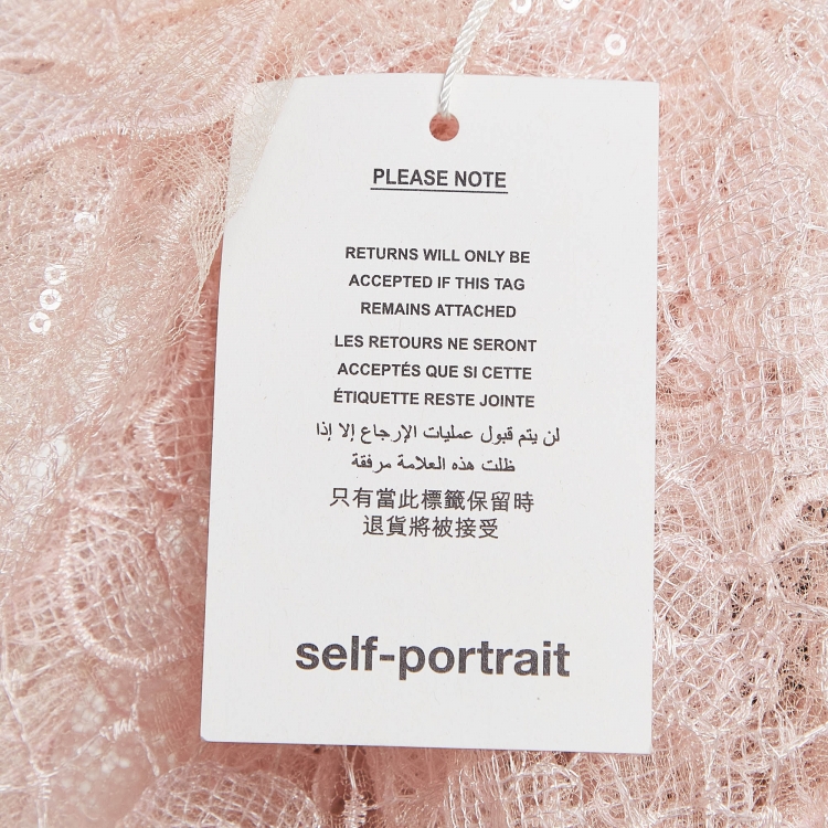 Pre Owned Self-Portrait Pink Starlet Rose Patterned Lace Midi Dress S