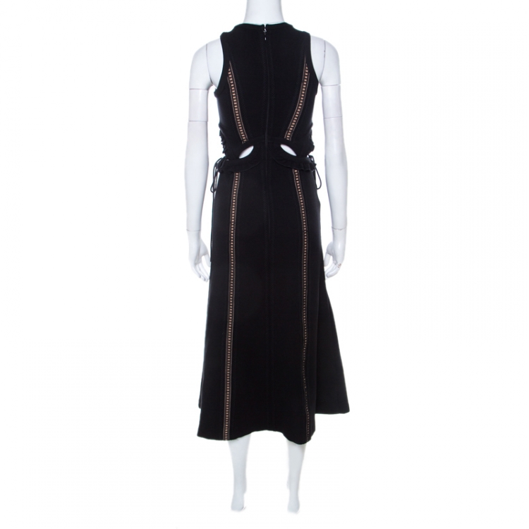 Pre Owned Self Portrait Black Cut-Out Midi Dress S