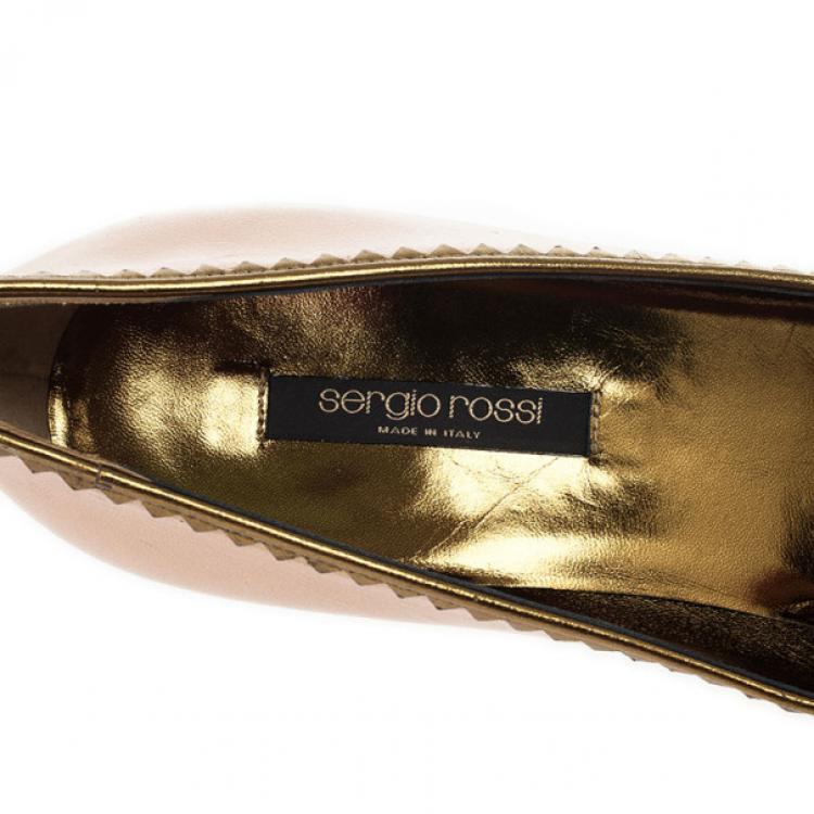 Pre Owned Sergio Rossi Pink Leather Bow Pumps Size 40