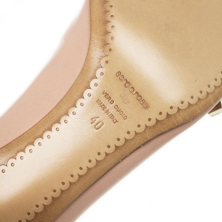 Pre Owned Sergio Rossi Pink Leather Bow Pumps Size 40