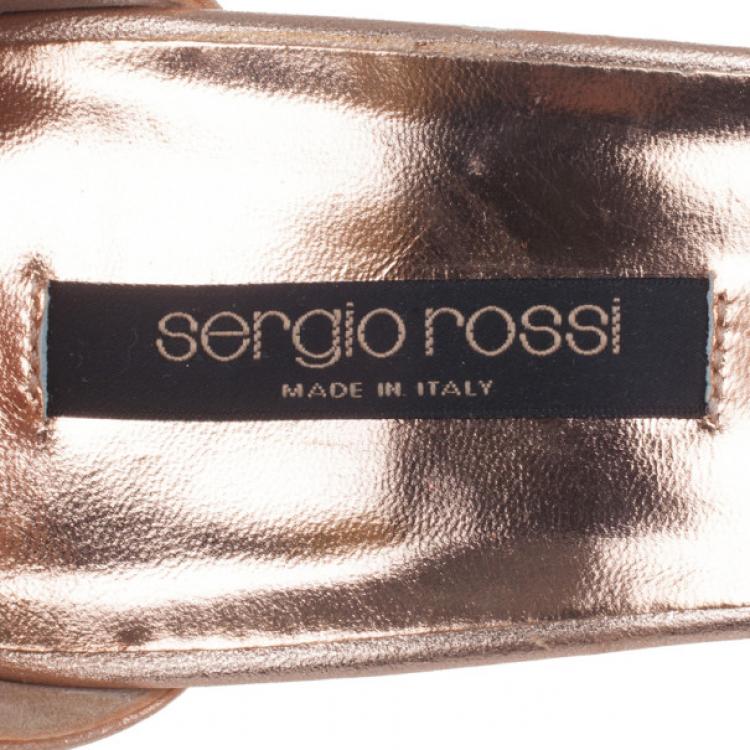 Pre Owned Sergio Rossi Pink Flower Ankle Strap Sandals Size 40.5